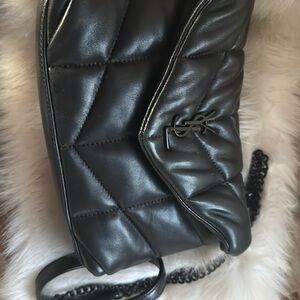 YSL black small puffer lou lou bag